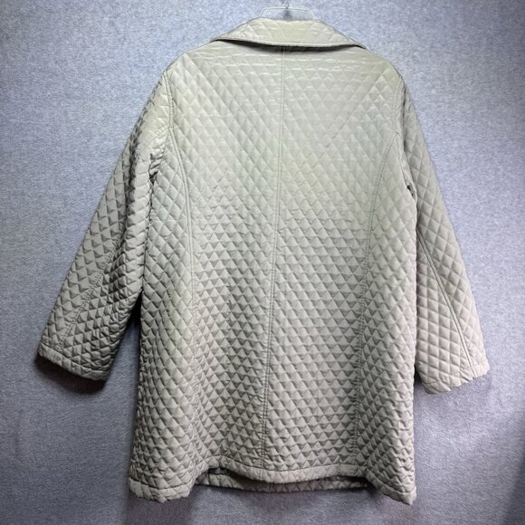 Nordic Lights Women’s XL Quilted Jacket Taupe Beige Tan Snap Front Barn Coat - Picture 2 of 8